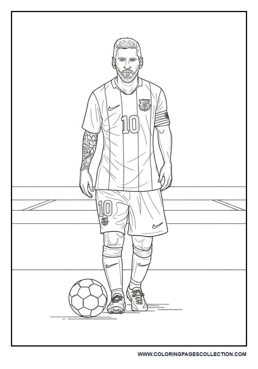 Messi Walking with Football on Field