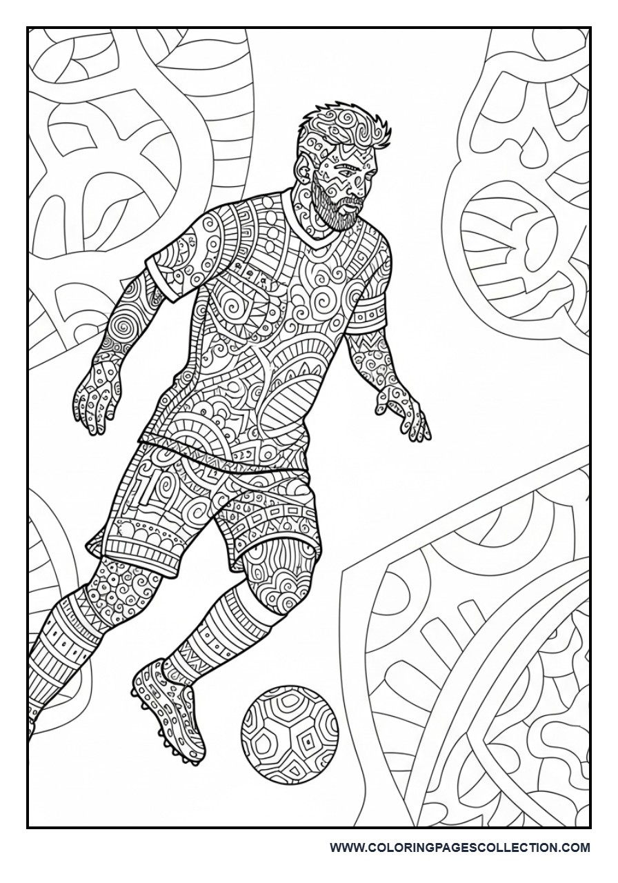 Messi Zentangle Style Design