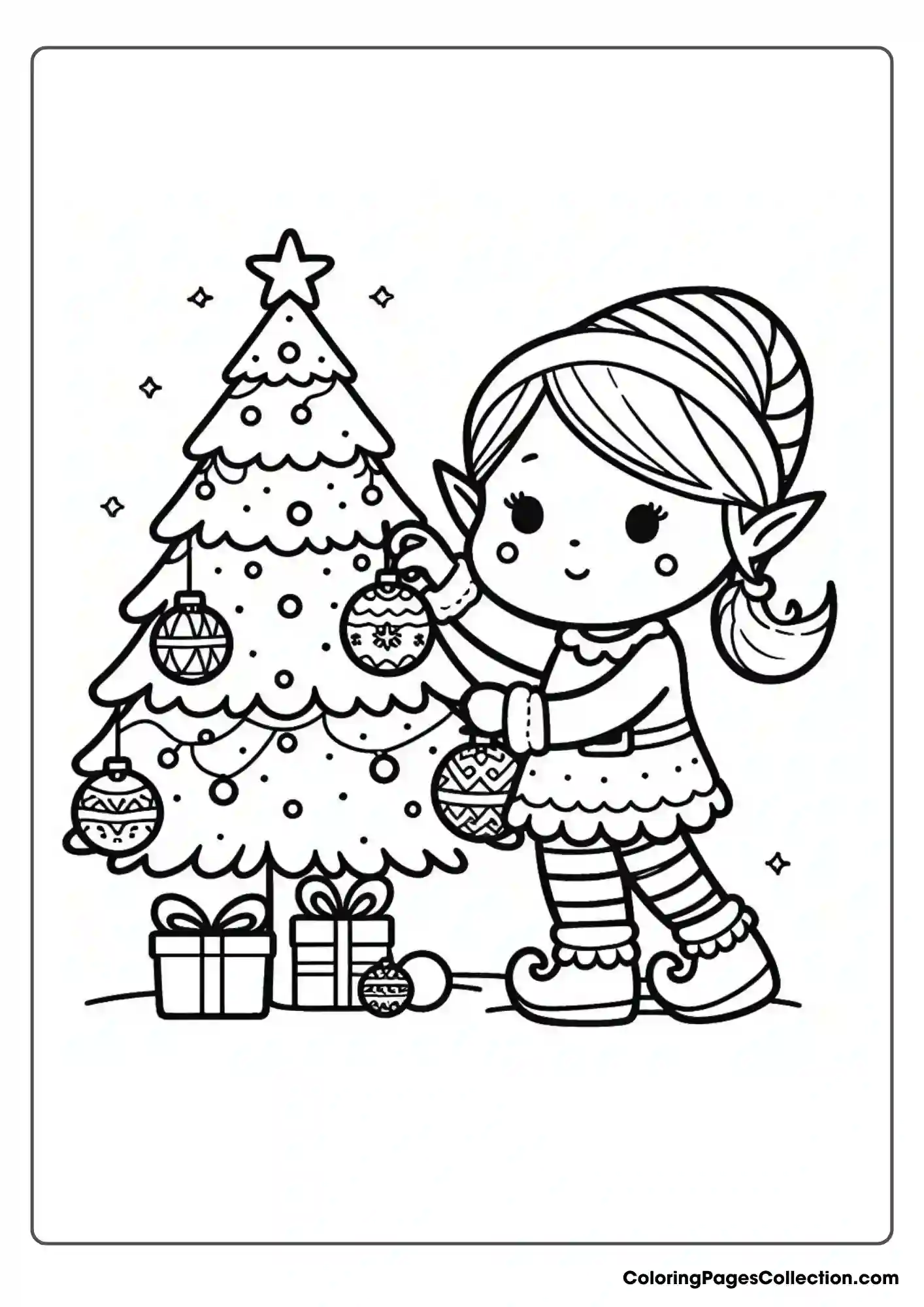 Hanging Ornaments On A Christmas Tree
