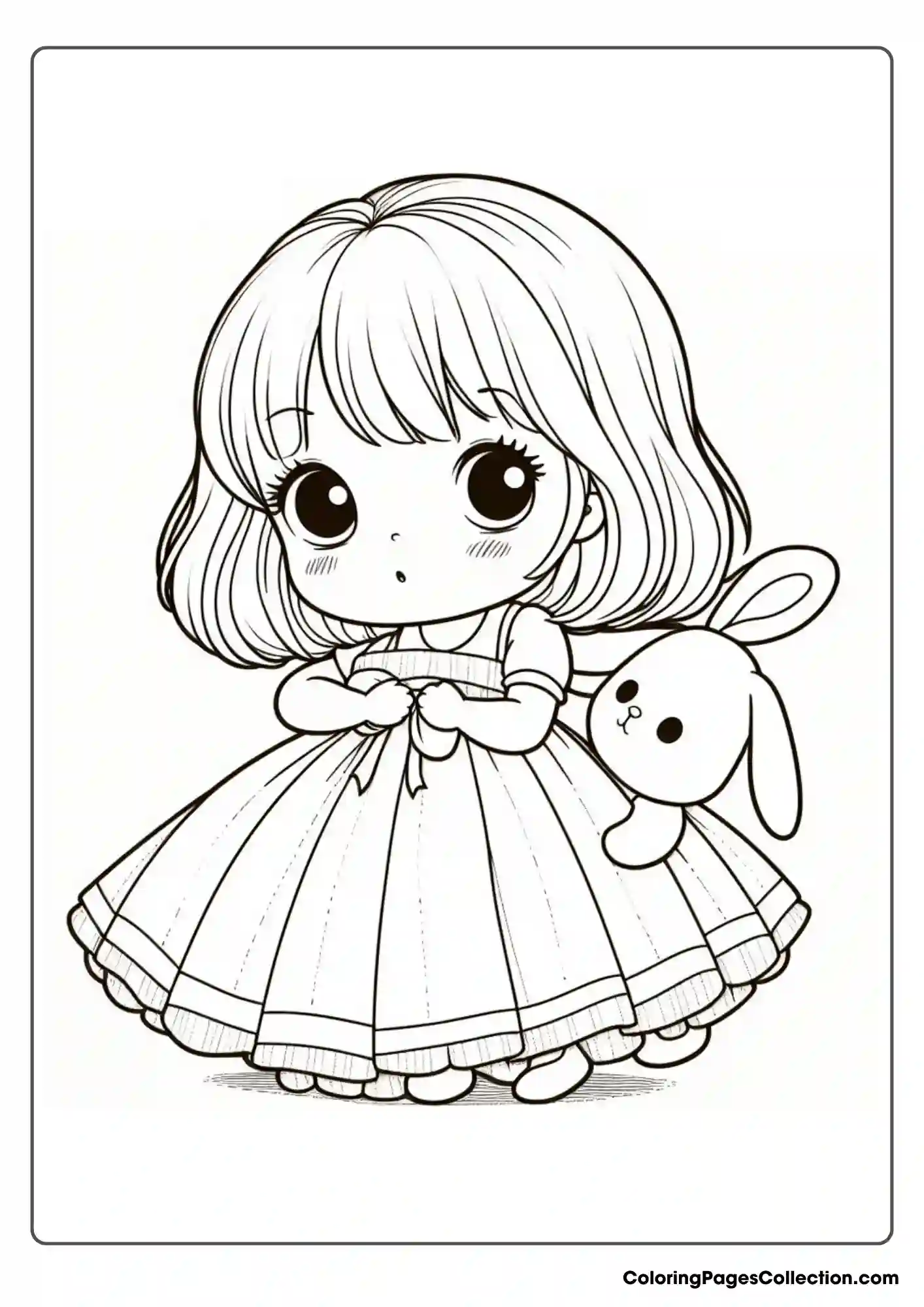 Little Shy Girl With Bunny