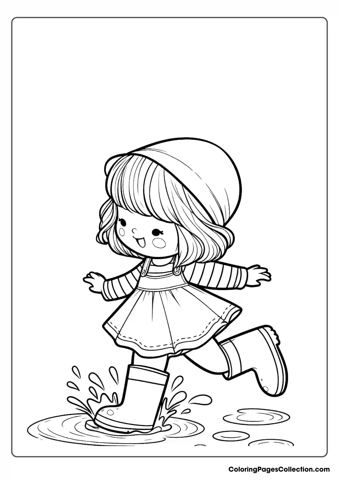 Child Playing In The Rain