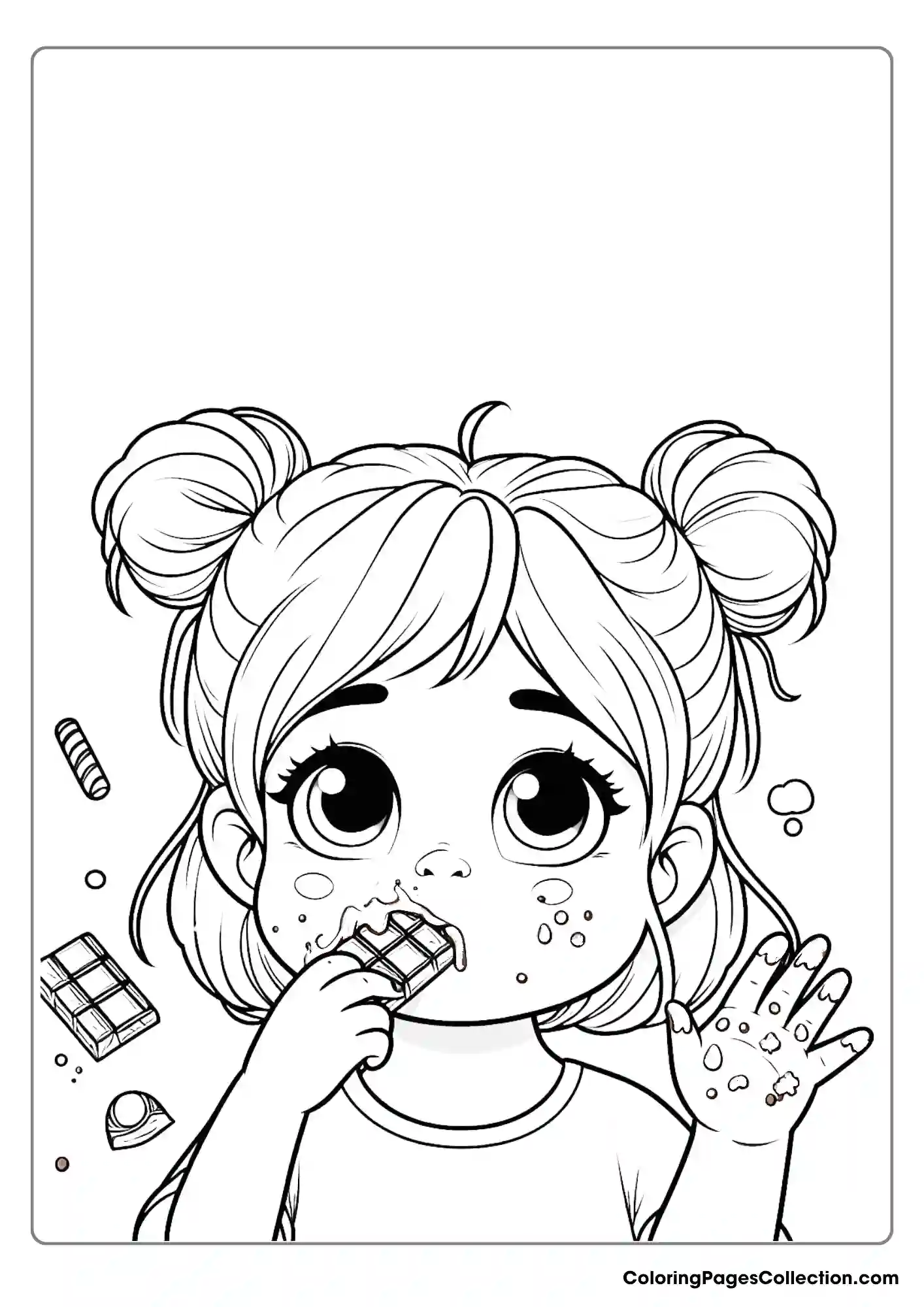 Little Girl Eating Chocolate