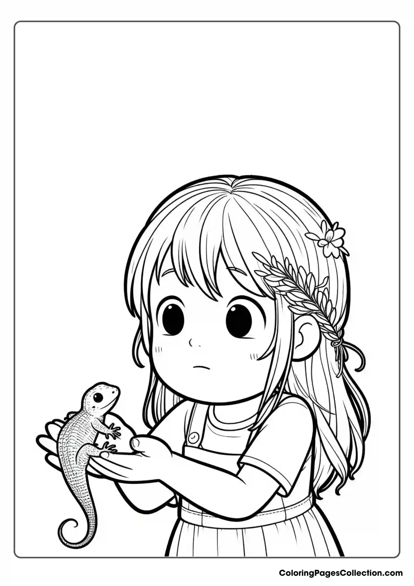 Little Girl With A Lizard