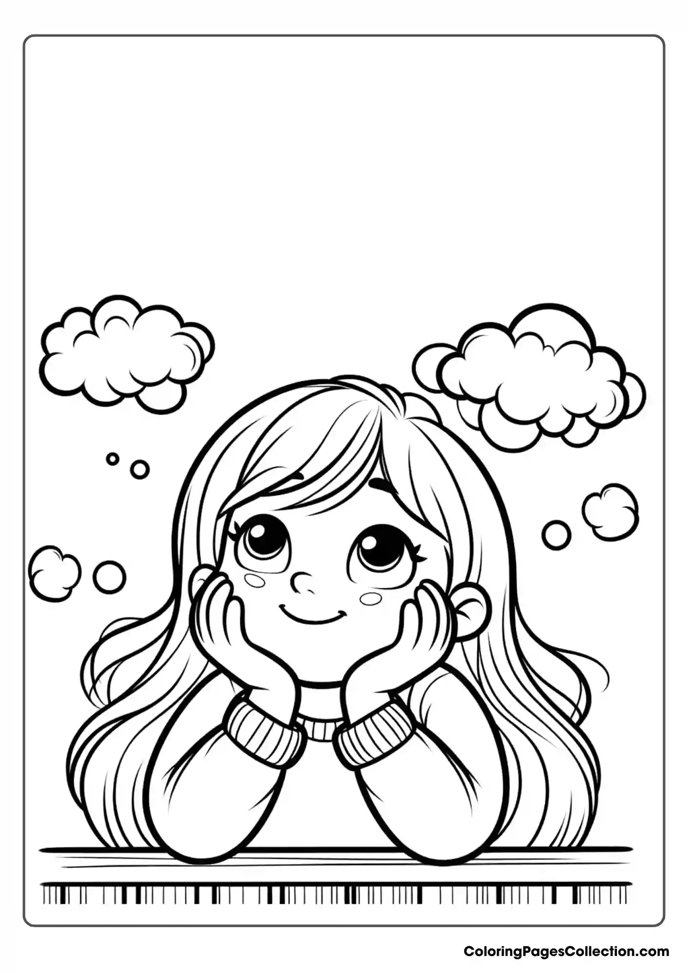 Cute Daydreaming Little Girl