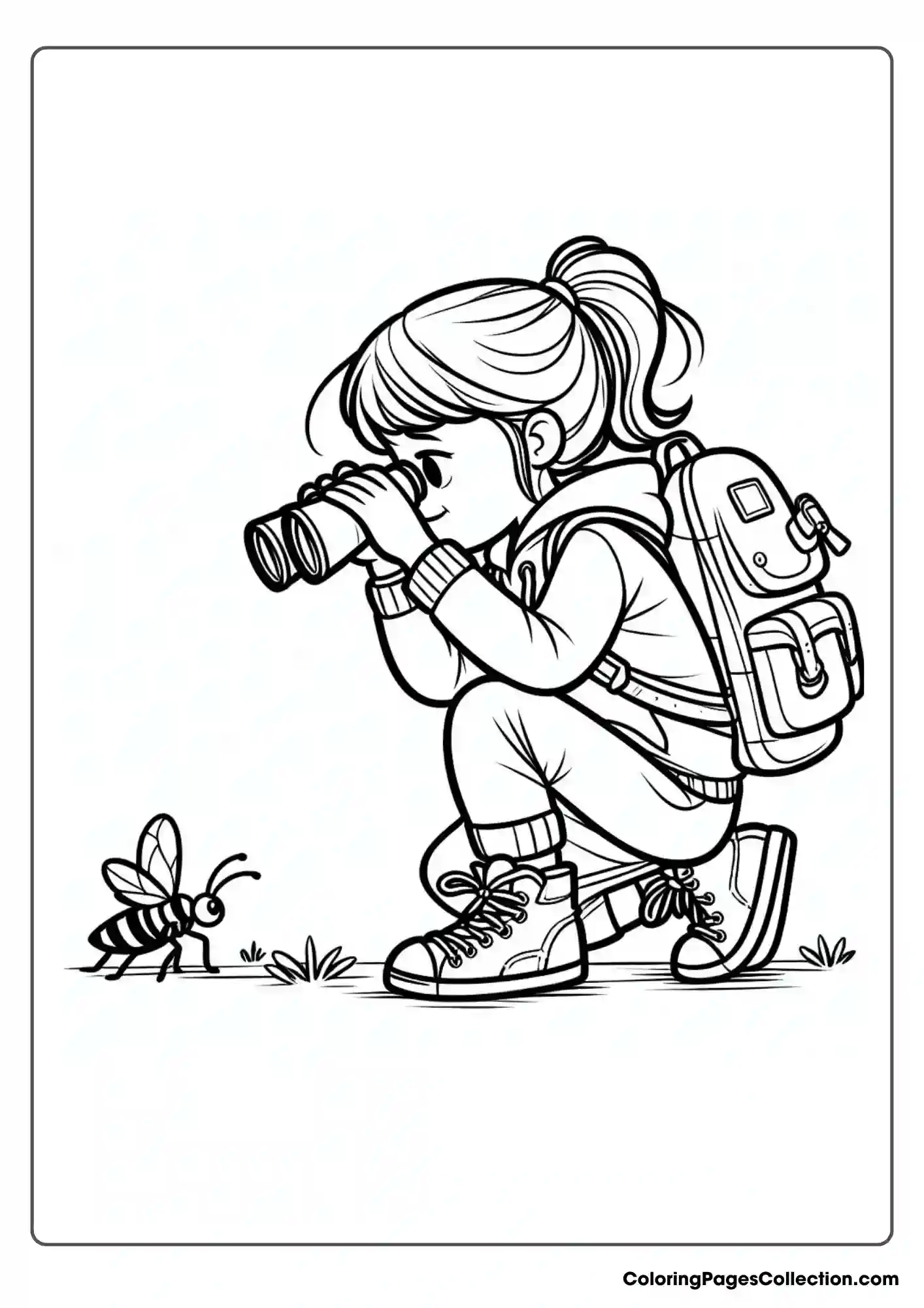 Little Girl Looking Through Binoculars