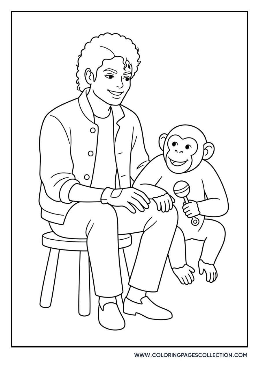 Michael and Bubbles the Chimp