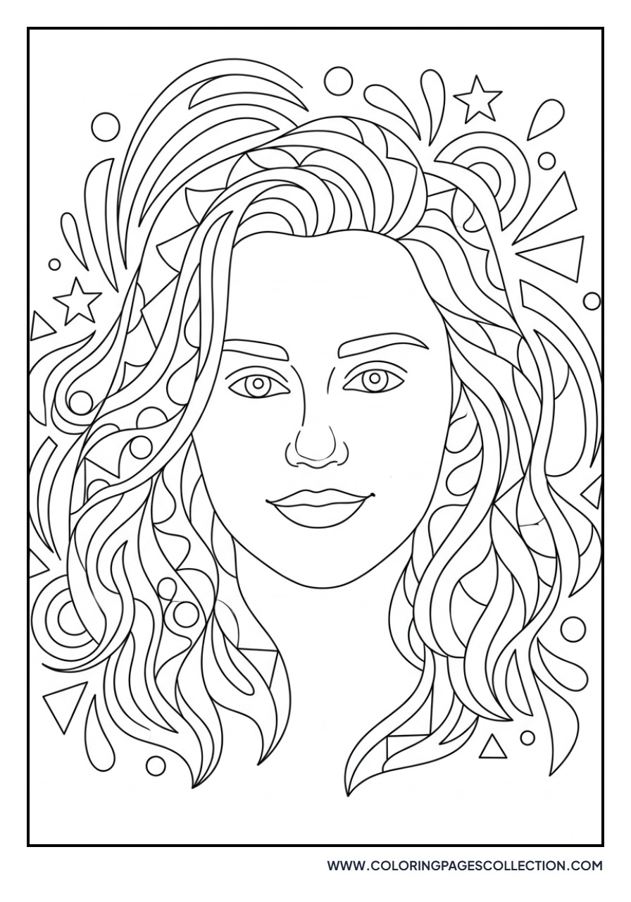 Miley Cyrus Abstract Line Portrait