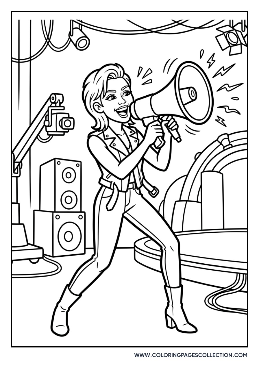 Miley Cyrus with a Megaphone