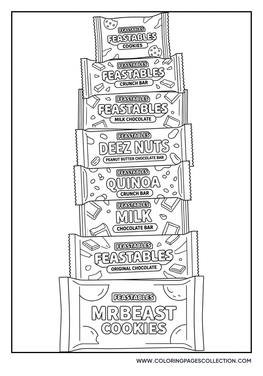 Feastables Bars Stacked High