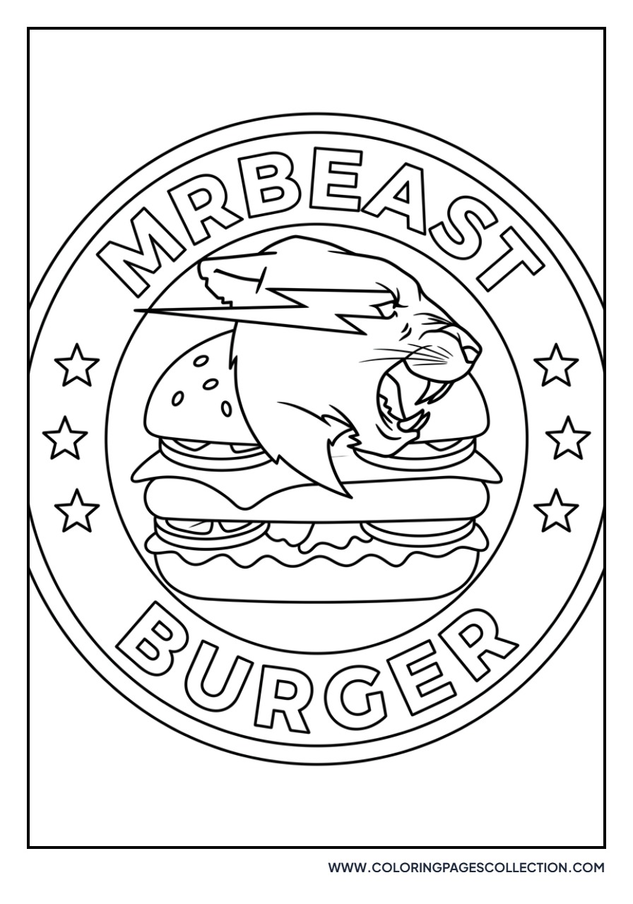 MrBeast Burger Mascot Logo