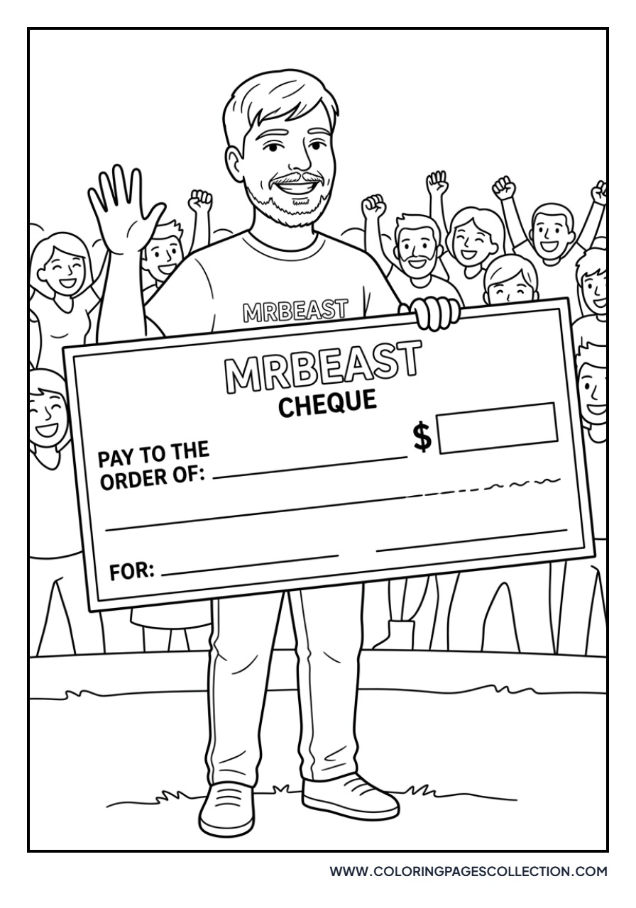 MrBeast Holding a Giant Check