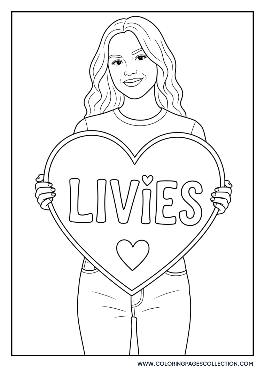 Olivia Rodrigo Holding a Heart Sign