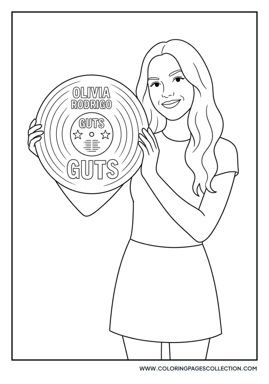 Olivia Rodrigo Holding Vinyl Record