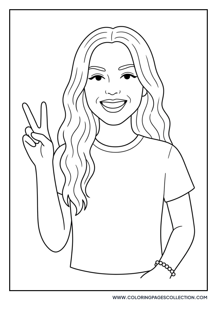Olivia Rodrigo Making a Peace Sign
