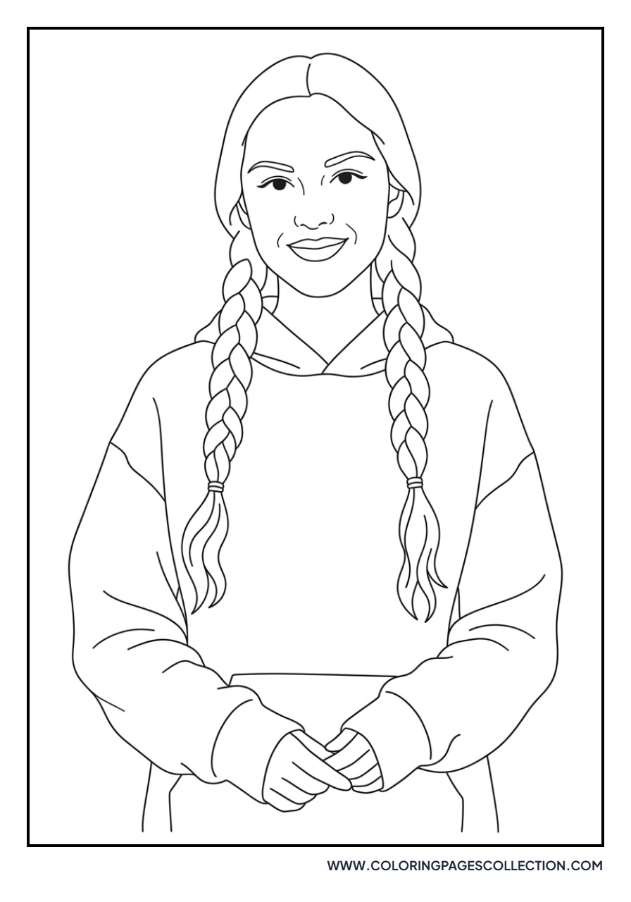 Olivia Rodrigo Portrait with Braids