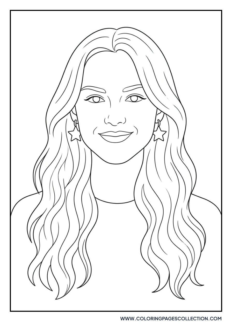 Olivia Rodrigo Portrait with Star Earrings