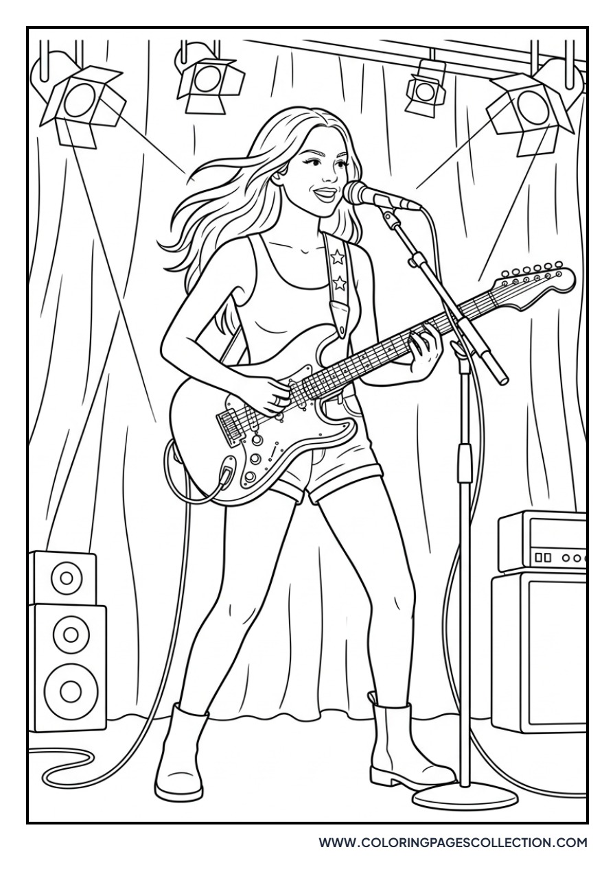 Olivia Rodrigo Rocking Out with Electric Guitar