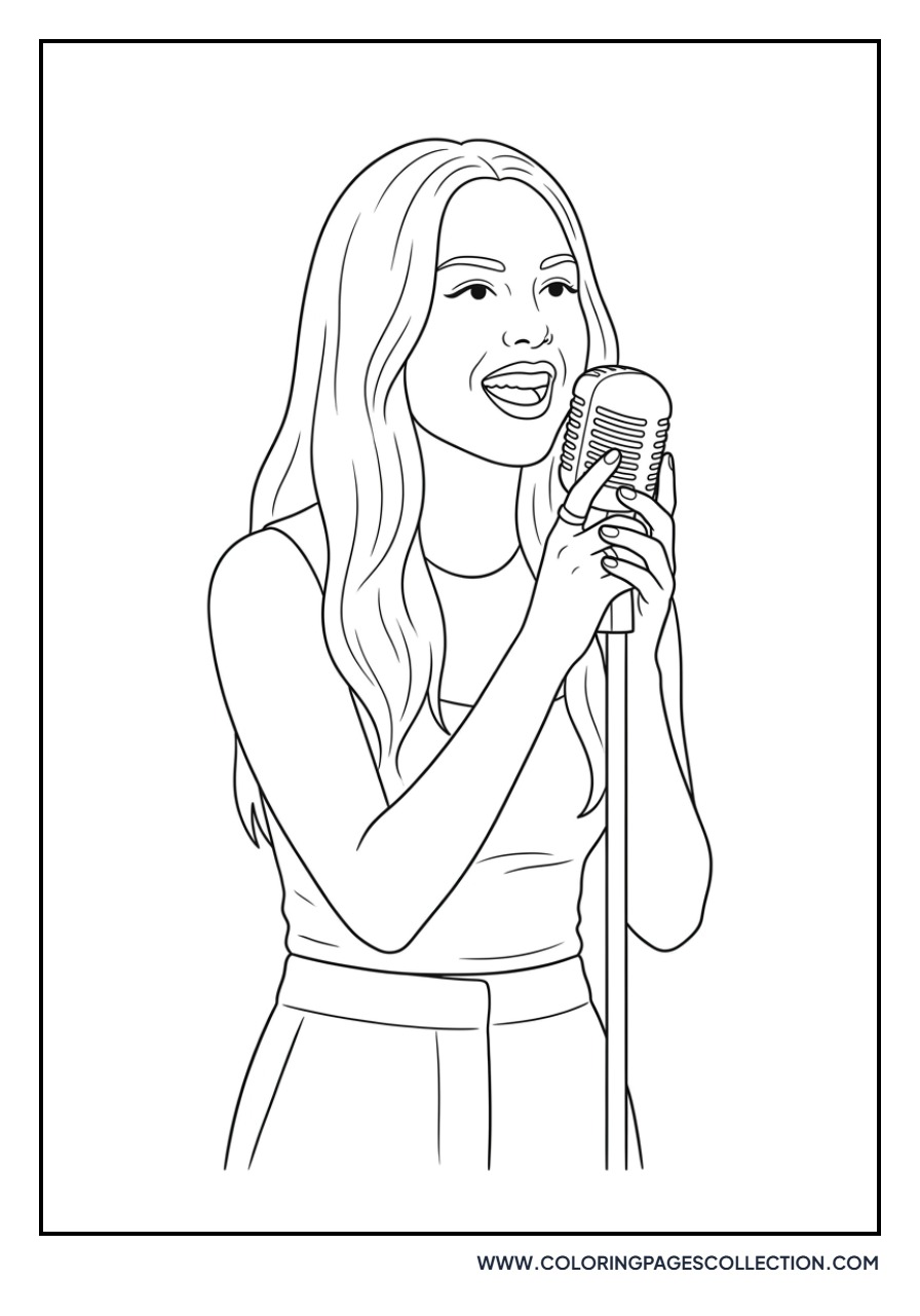 Olivia Rodrigo Singing into Microphone