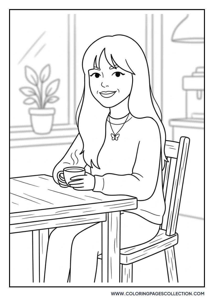 Olivia Rodrigo with a Cup of Coffee