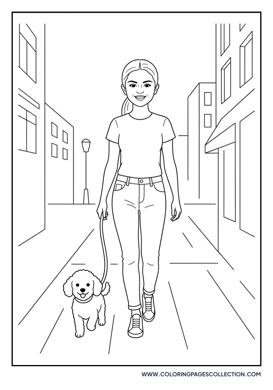 Selena Gomez Walking Dog