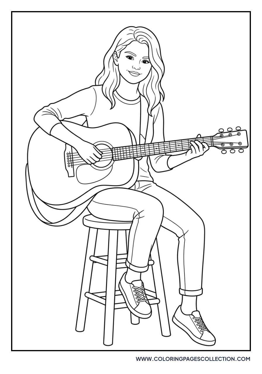 Selena Gomez with Guitar