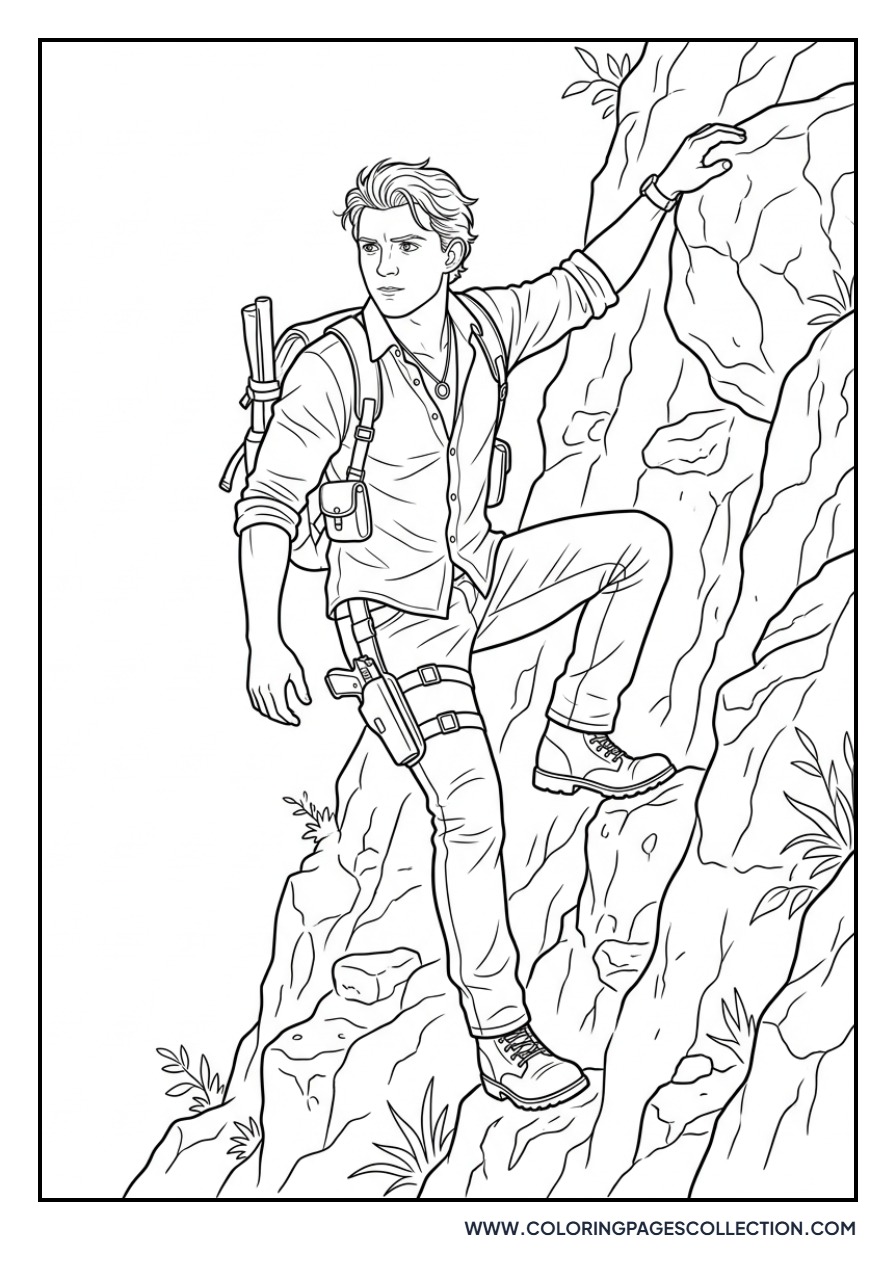 Nathan Drake Climbing