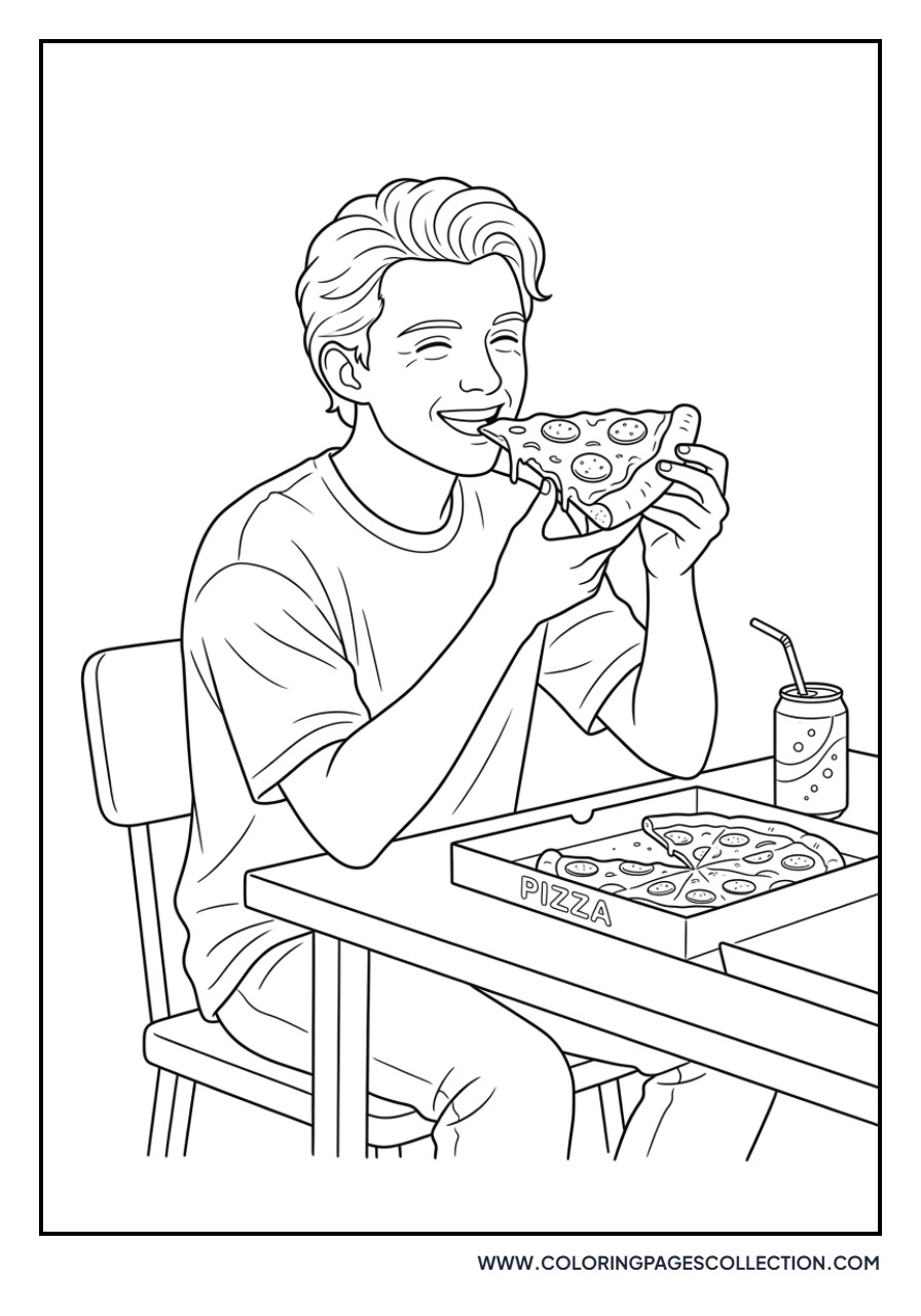 Tom Holland Eating Pizza