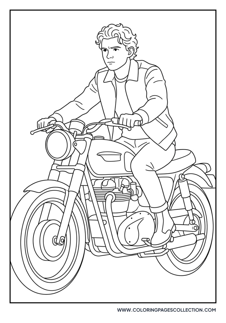 Tom Holland on Motorcycle