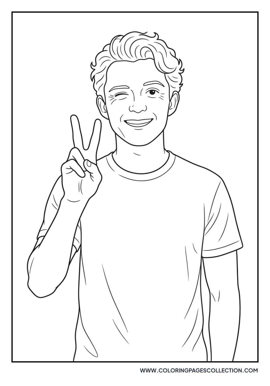 Tom Holland Peace Sign