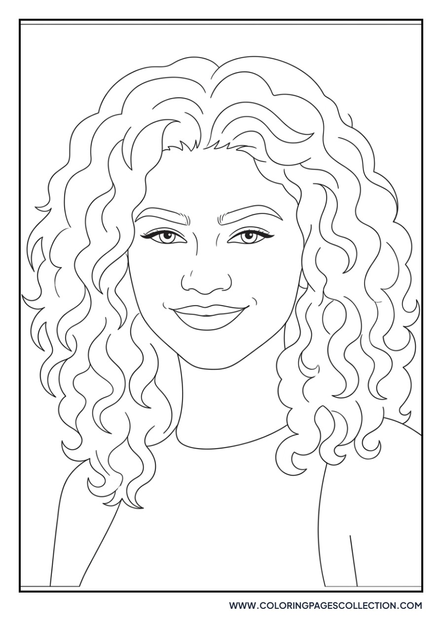 Zendaya Curly Hair Portrait