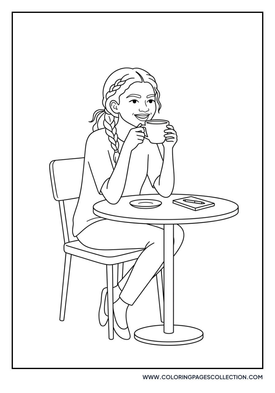 Zendaya drinking Coffee