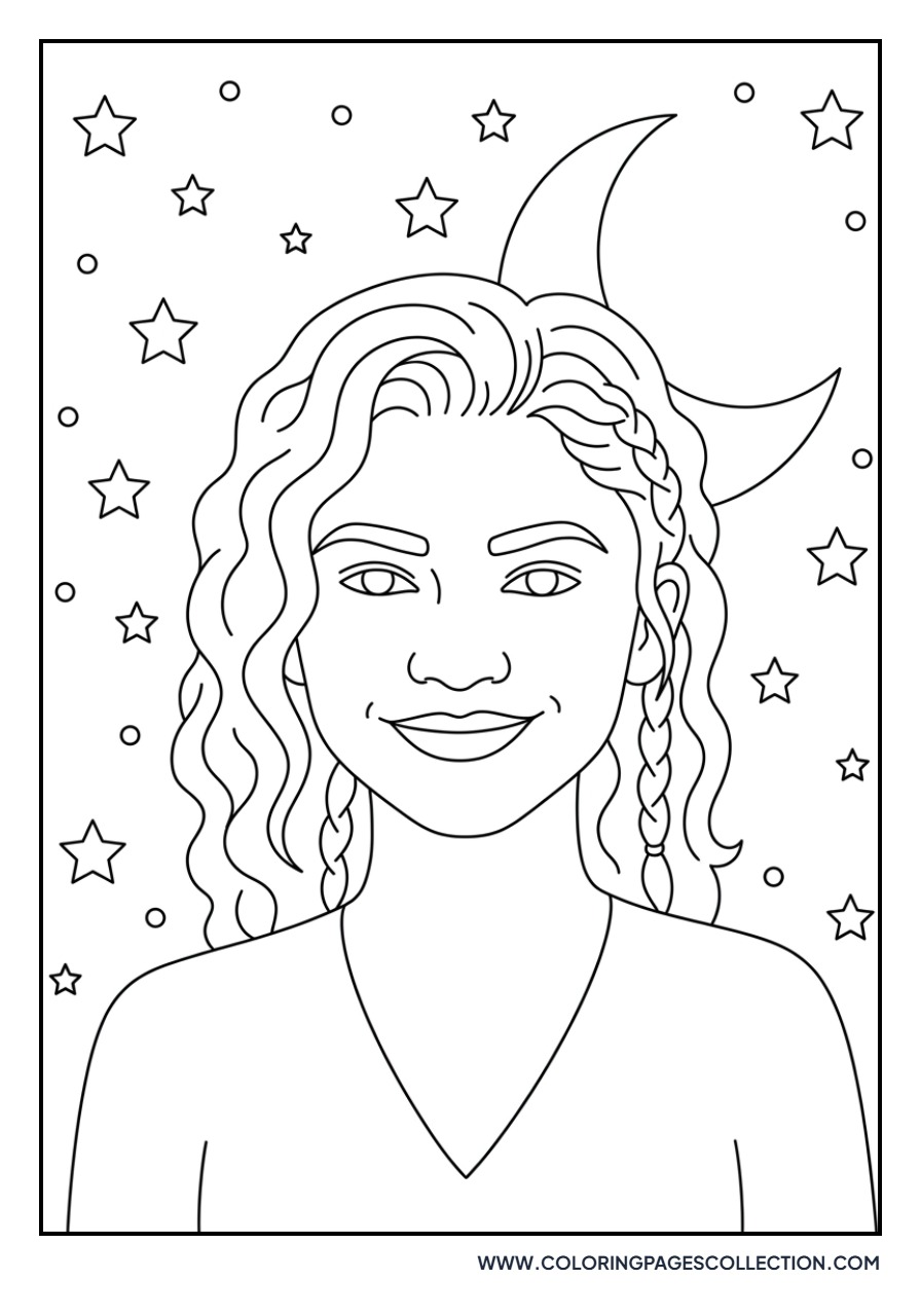 Zendaya Starry Night Background