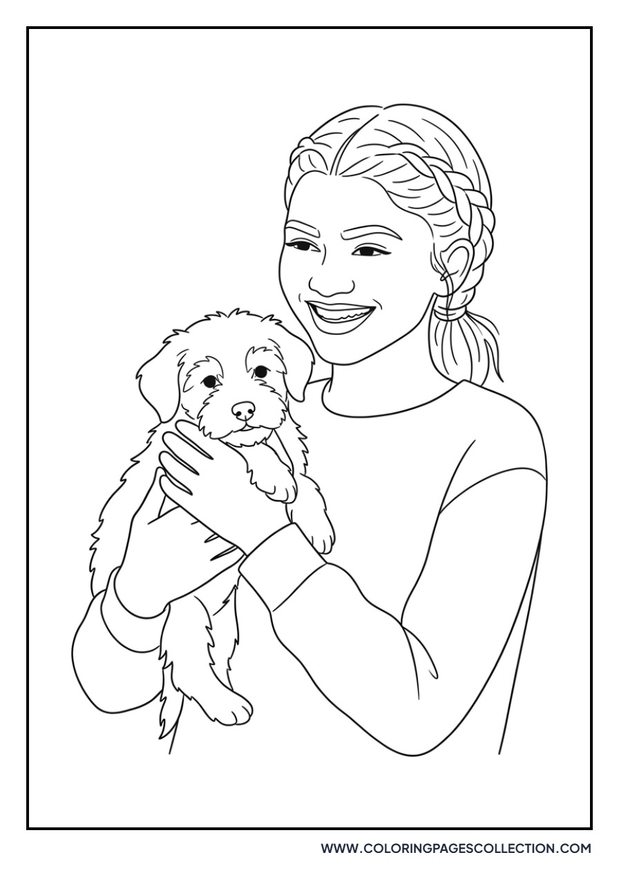 Zendaya with a Puppy