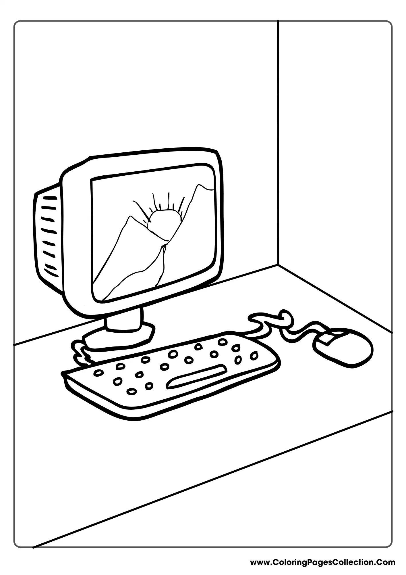 Basic Computer Drawing Coloring Sheet, Computer coloring pages