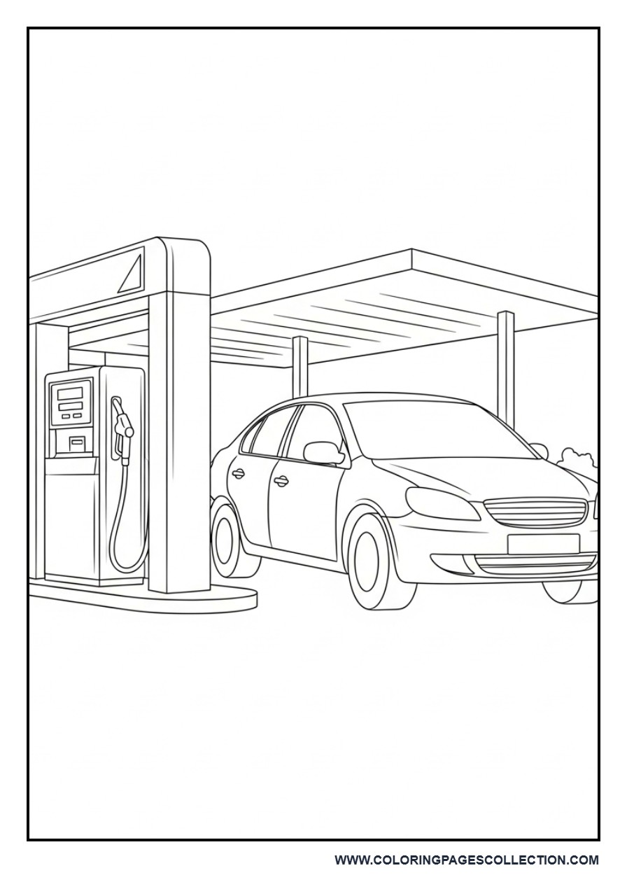 Car at Gas Station
