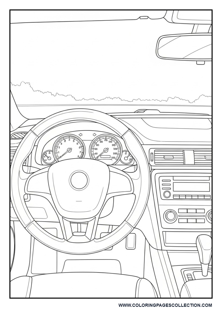 Car Interior Dashboard View