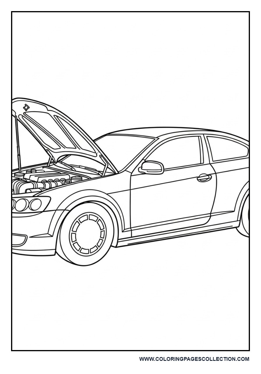 Car with Open Hood (Learning)