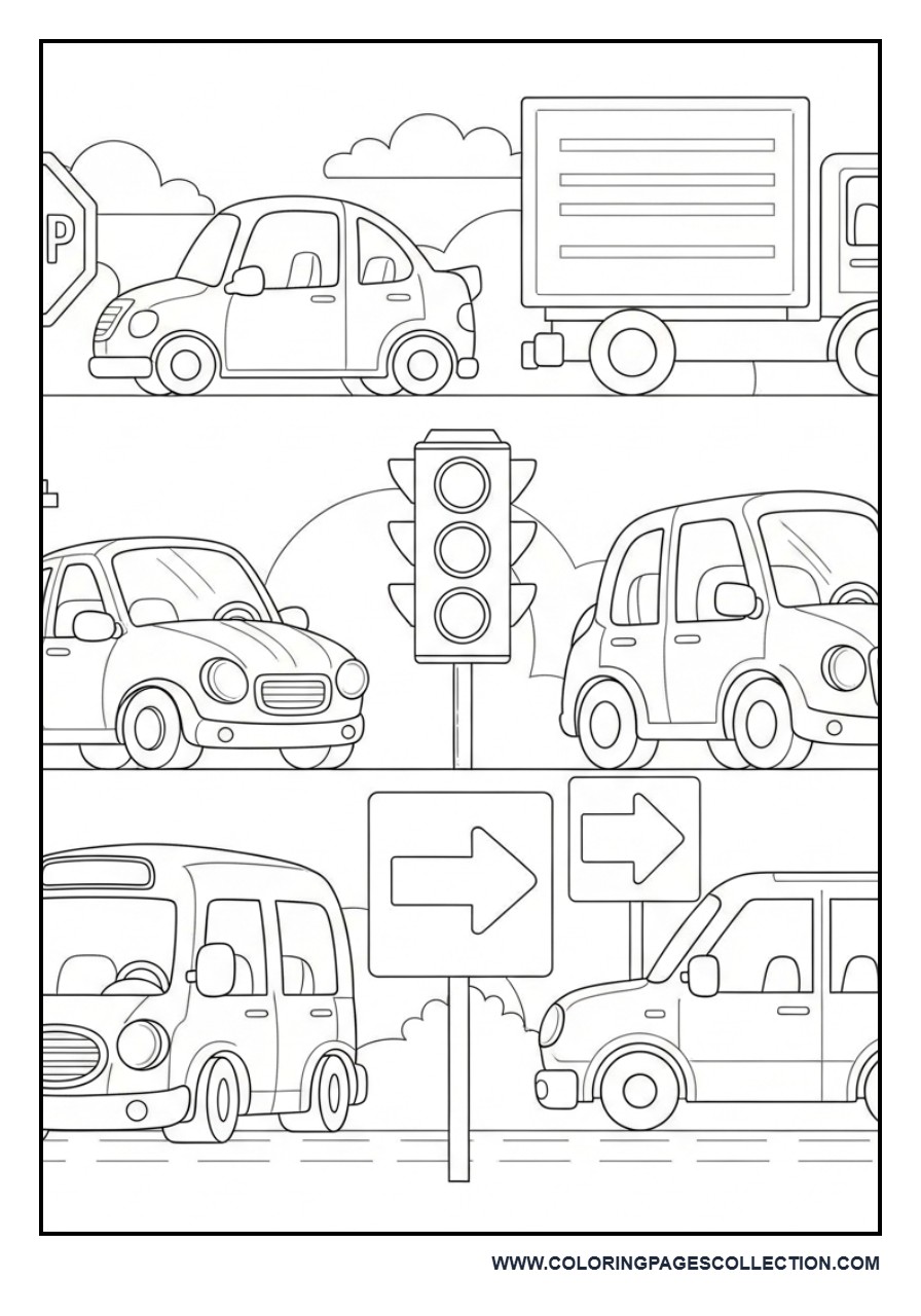 Cars and Road Signs Page