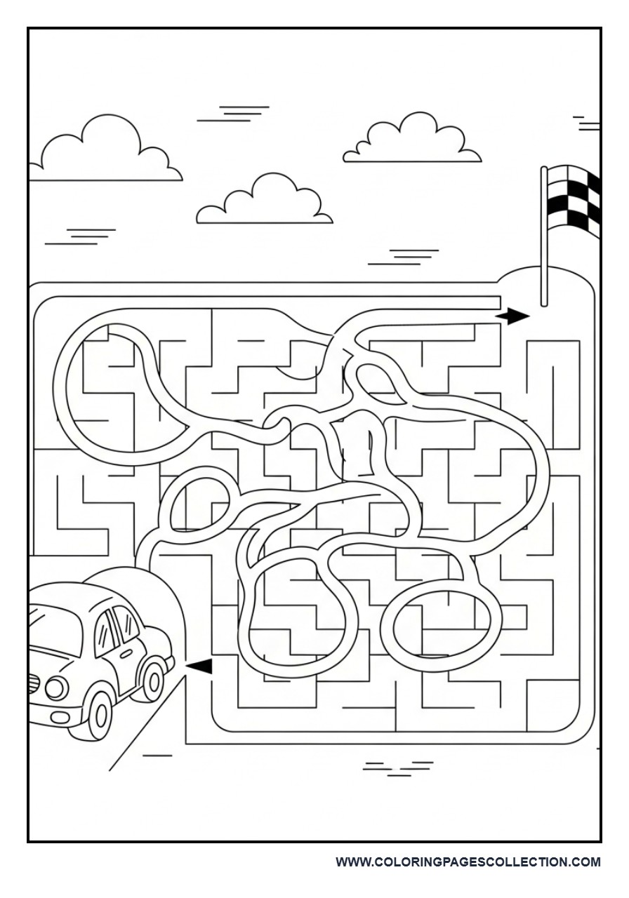 Cars Maze Activity Page