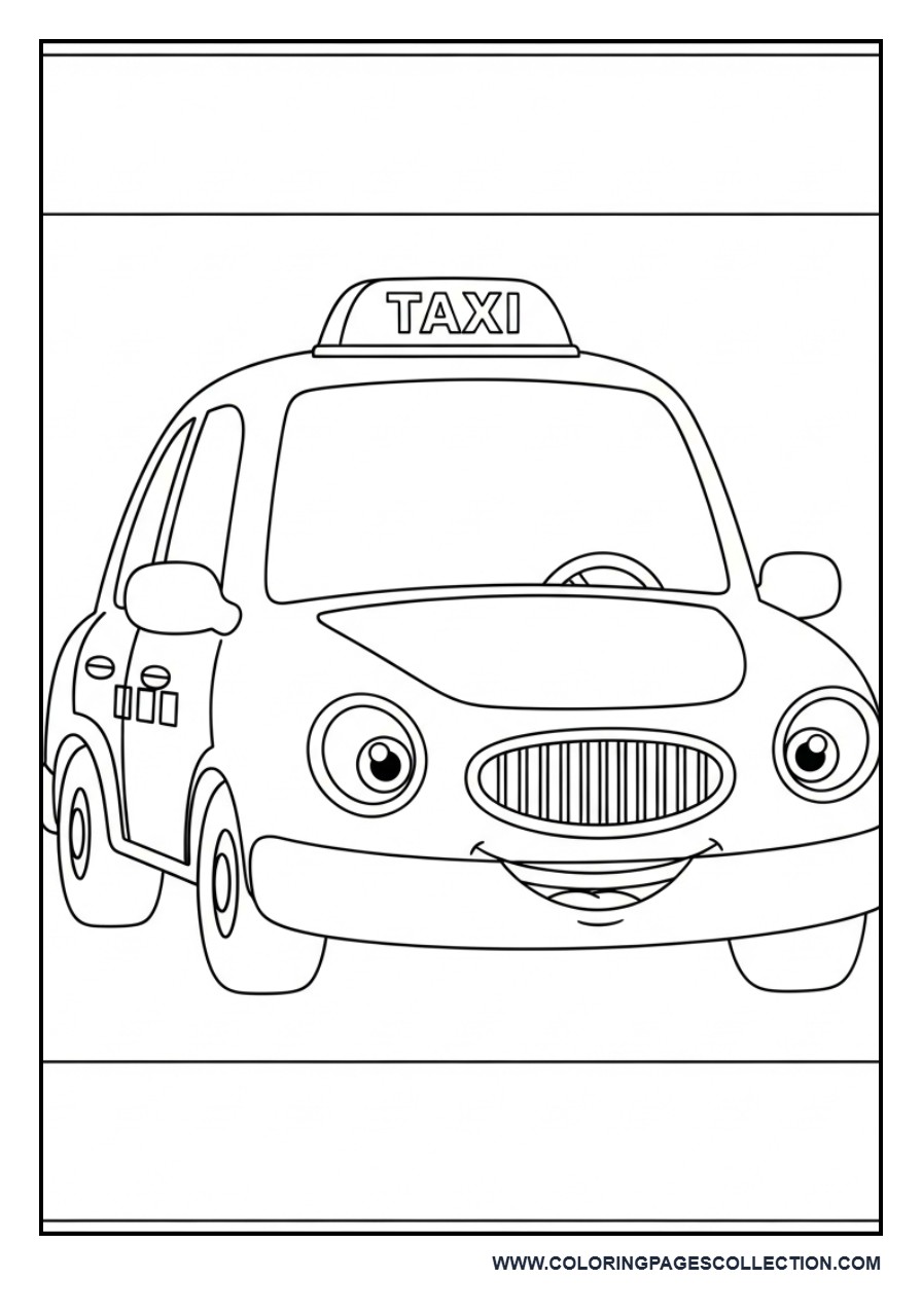 Cartoon Taxi Car