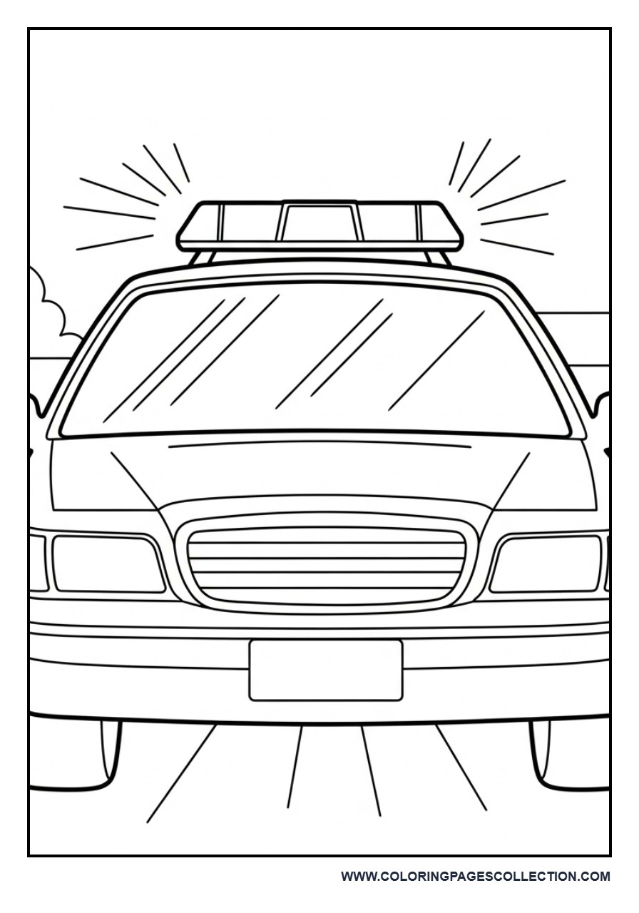 Emergency Car with Siren Close-Up