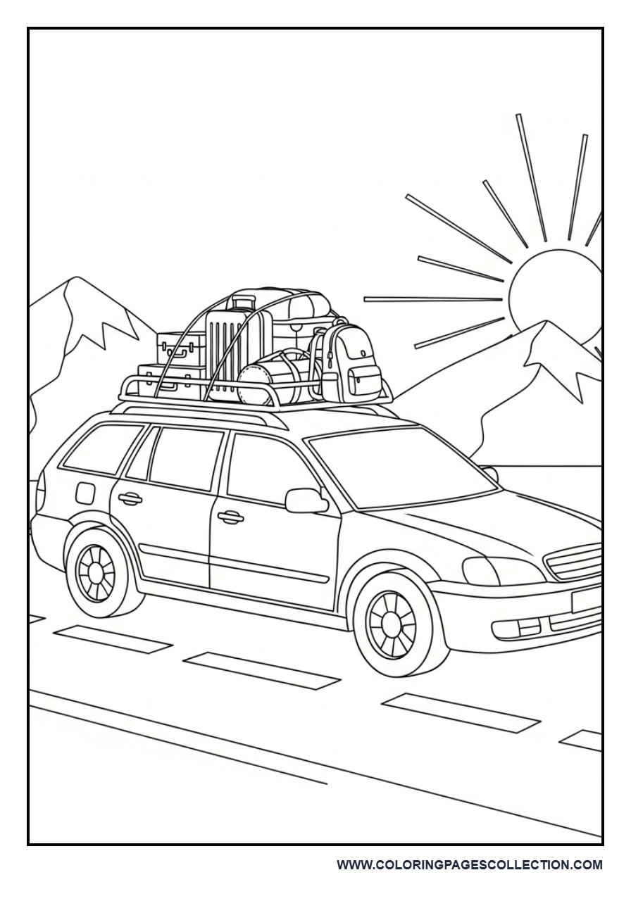 Family Car on Road Trip