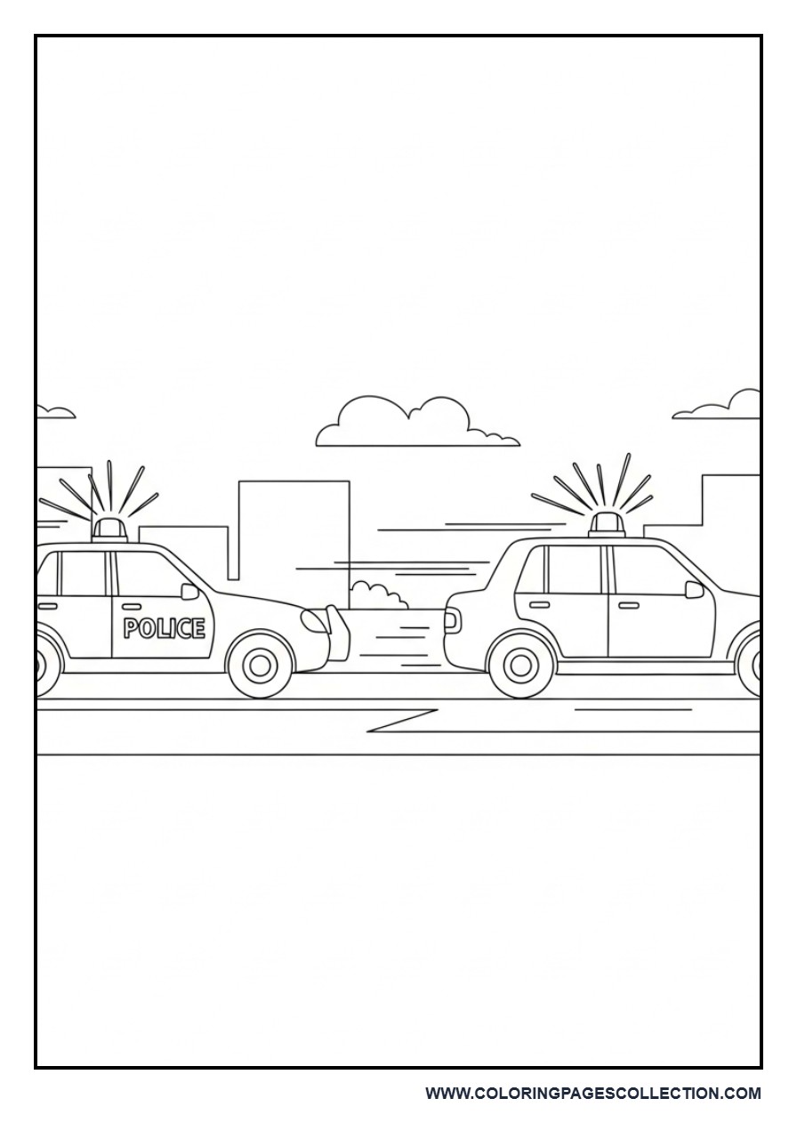 Police Car Chasing Scene