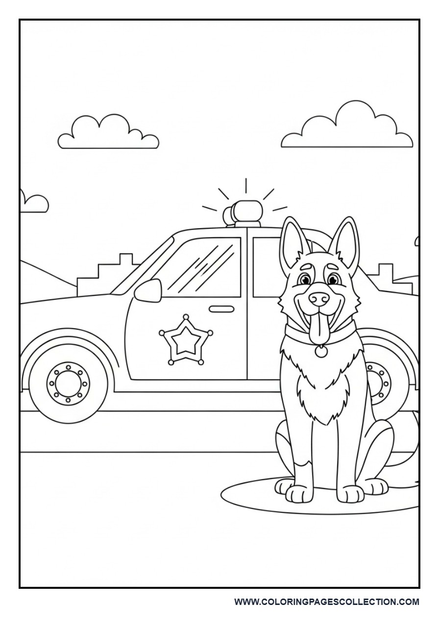 Police Car with Dog