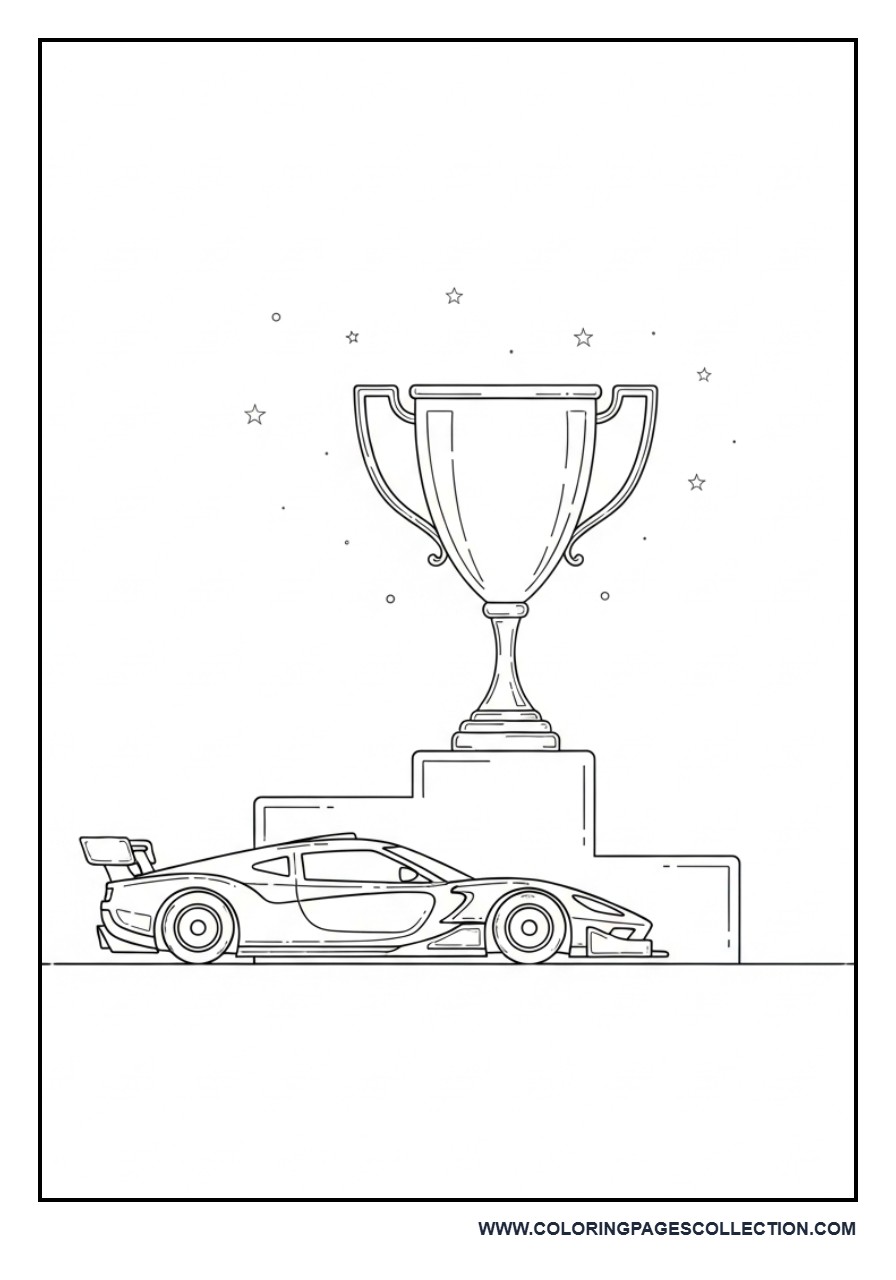 Race Car with Trophy Scene