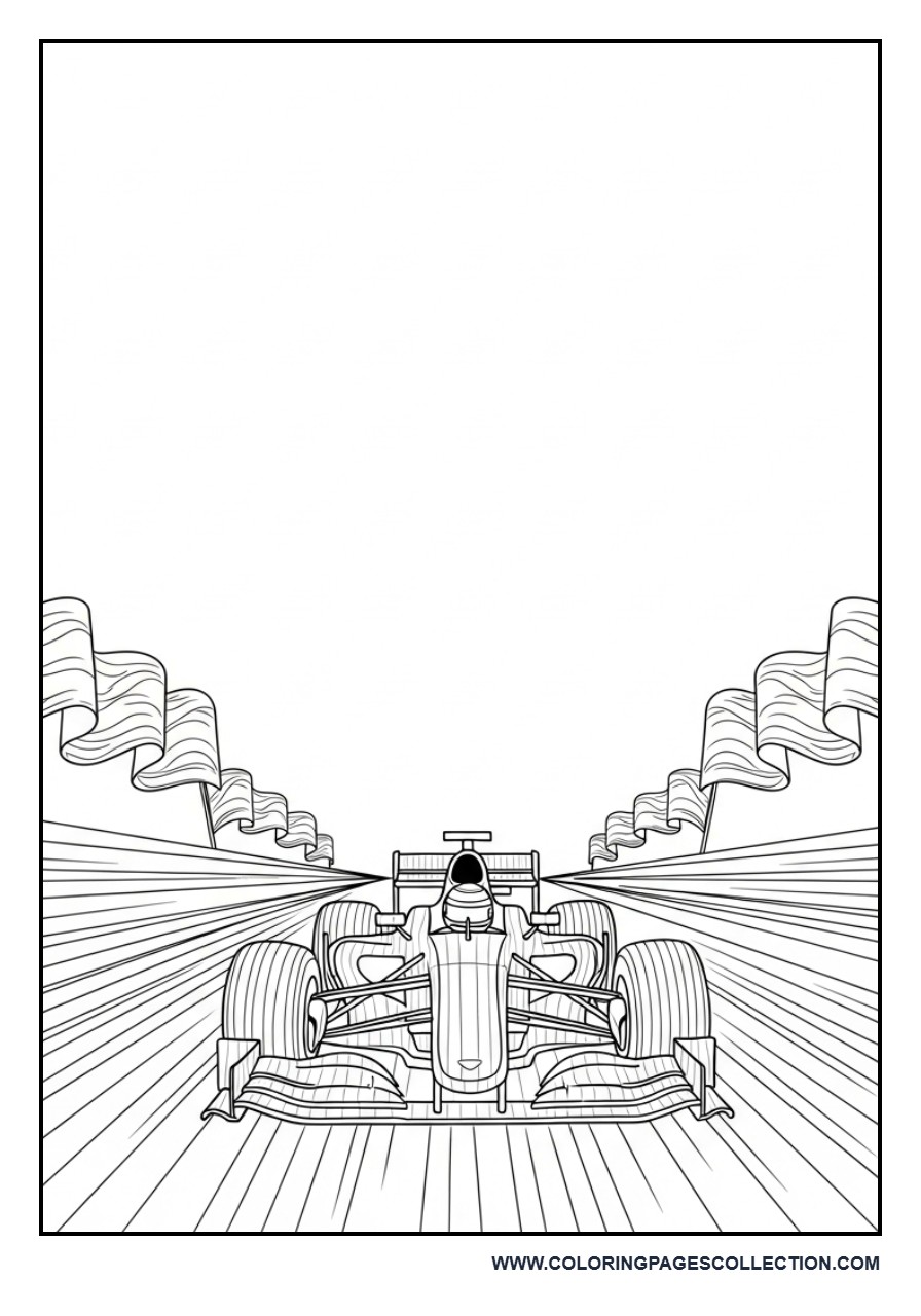 Racing Scene with Flags