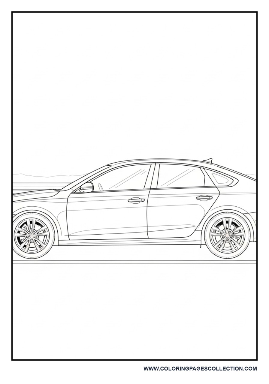 Realistic Sedan Car Side View