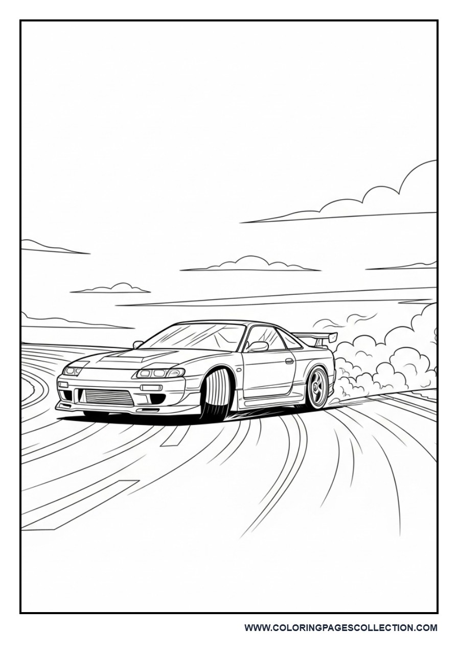 Sports Car Drifting Scene