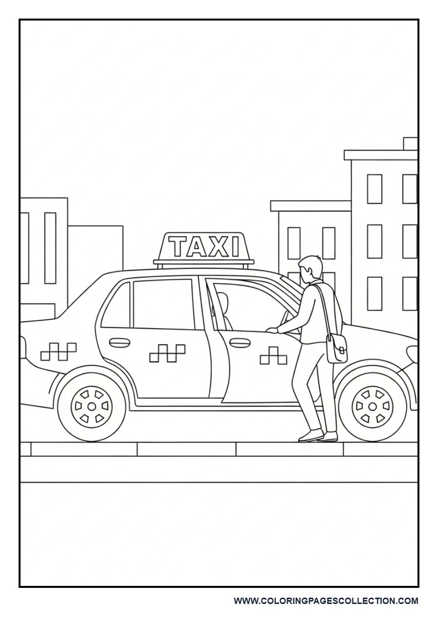 Taxi Picking Up Passenger