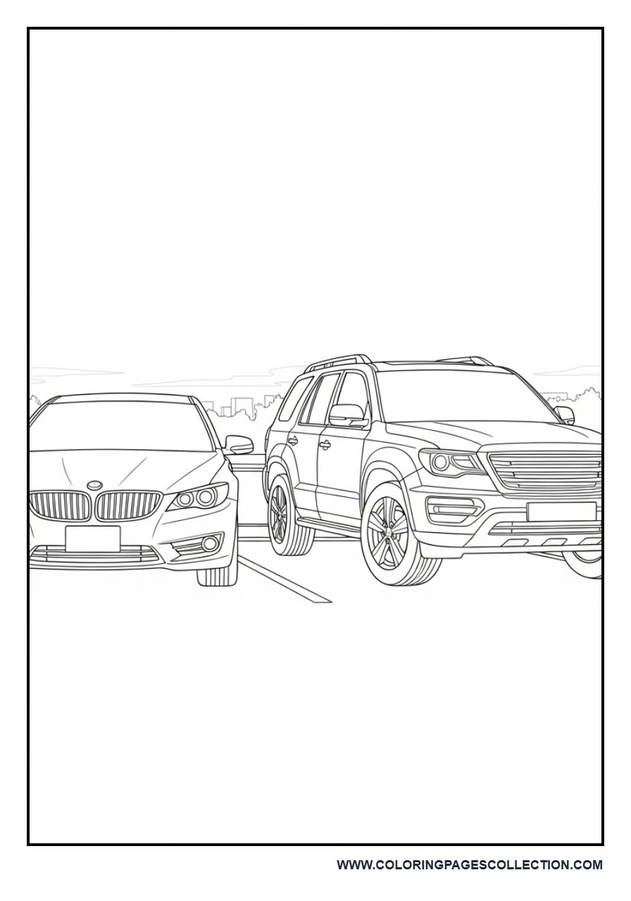 Two Cars in Parking Lot